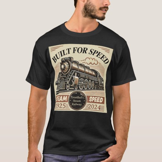 Built for Speed – Customisable Steam Train Tシャツ (正面)