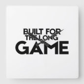 Built For The Long Game Minimalist Square Clock スクエア壁時計 (正面)