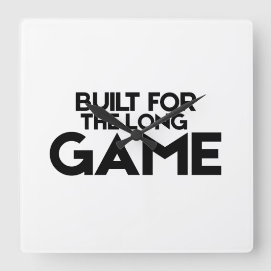 Built For The Long Game Minimalist Square Clock スクエア壁時計 (正面)