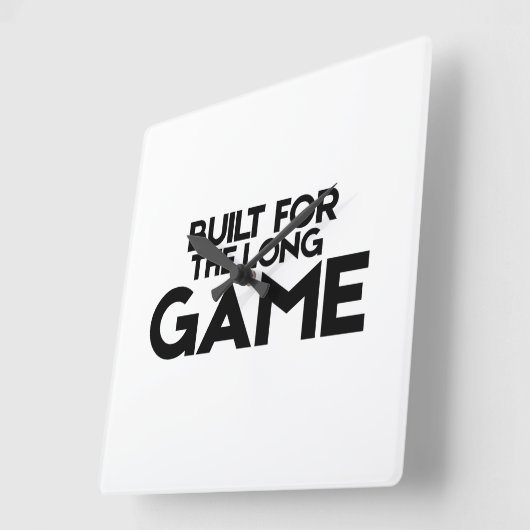 Built For The Long Game Minimalist Square Clock スクエア壁時計 (傾斜)