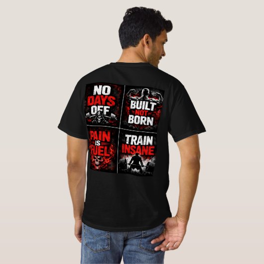 “Built Not Born – Forgé par l’Effort” Tシャツ (裏面フル)