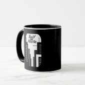Built on Hustle City Skyline Minimalist Design マグカップ (正面左)