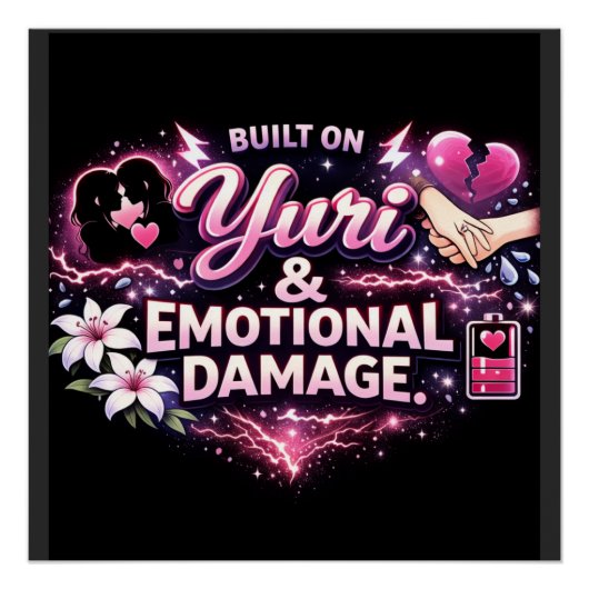 Built on Yuri & Emotional Damage | Yuri Anime Fan  ポスター (正面)