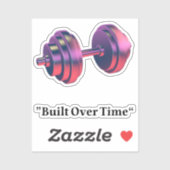 Built Over Time Motivational Dumbbell Custom-Cut V シール (シート)