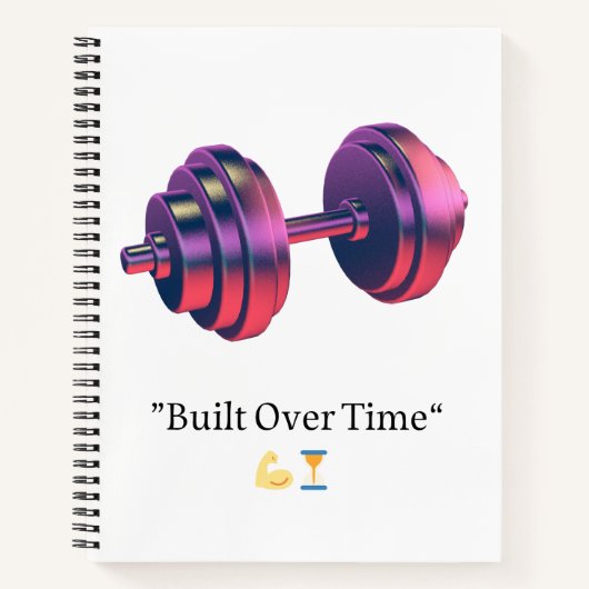 Built Over Time Motivational Dumbbell Spiral Noteb ノートブック (正面)
