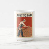 Built To Last Mason Construction Worker Art - Prof コーヒーマグカップ (中央)