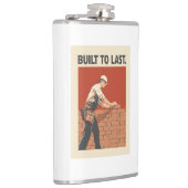 Built To Last Mason Construction Worker Art - Prof フラスク (右)