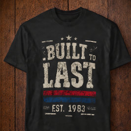 Built to Last Vintage 1983 Distressed Typography R Tシャツ