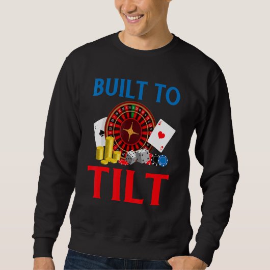 Built to Tilt Game Playing Cards Poker スウェットシャツ (正面)