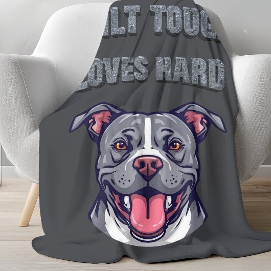 Built Tough Pit Bull - Bully Dog Lover Graphic Art フリースブランケット