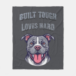 Built Tough Pit Bull - Bully Dog Lover Graphic Art フリースブランケット