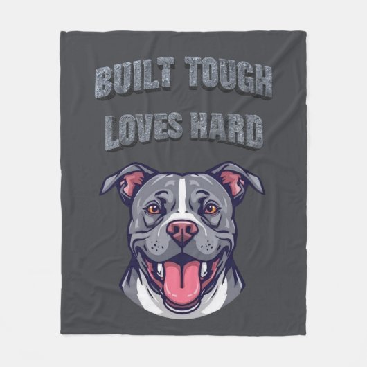 Built Tough Pit Bull - Bully Dog Lover Graphic Art フリースブランケット (正面)