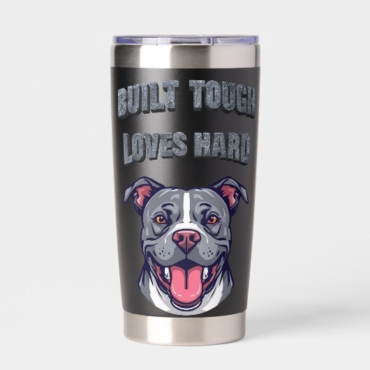 Built Tough Pit Bull - Bully Dog Lover Graphic Art 保温保冷タンブラー (正面)