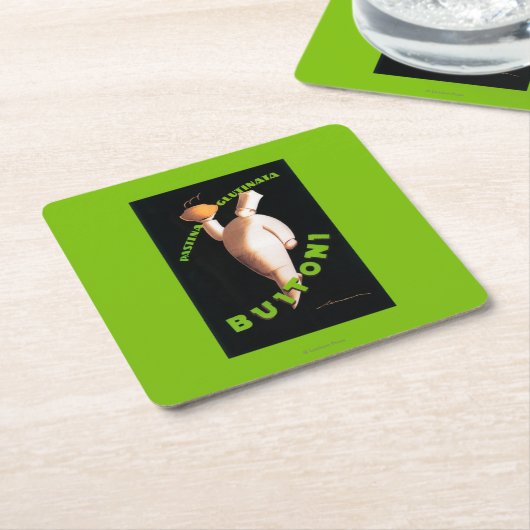 Buitoniのパスタの昇進ポスター スクエアペーパーコースター (アングル)