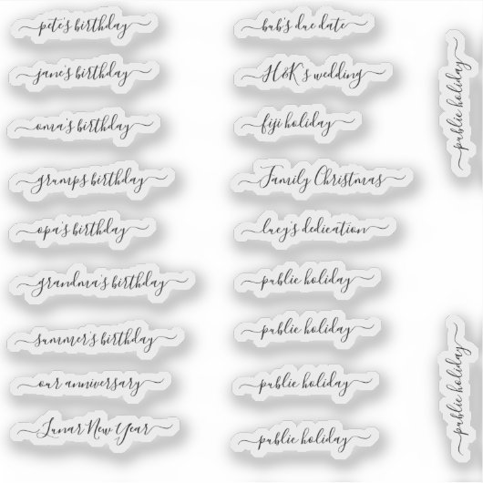 BuJoカスタムイベントステッカー – 小 – 透明 シール (正面)