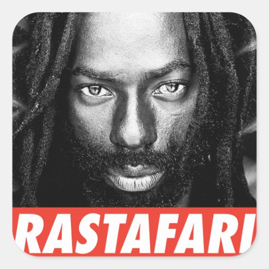 Buju Rastafari Rasta Bless One Love Roots Sticker  スクエアシール (正面)