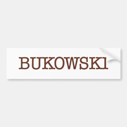 Bukowski バンパーステッカー (正面)