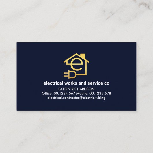 Bulb Power Plug Electrical Wiring 名刺 (裏面)