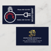 Bulb Power Plug Electrical Wiring 名刺 (正面/裏面)