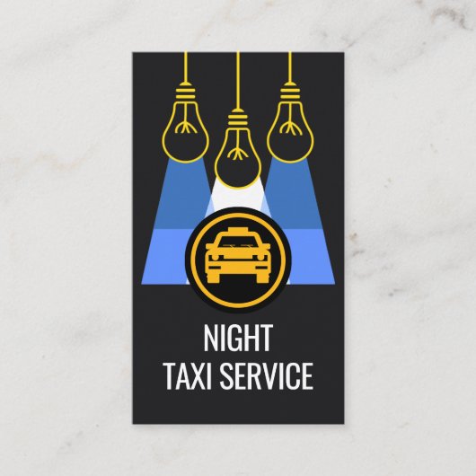 Bulbs Shining At Night Taxi Service 名刺 (正面)