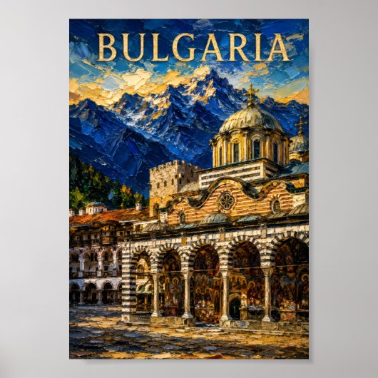 Bulgaria: Scenic Rila Monastery Art Souvenir ポスター (正面)