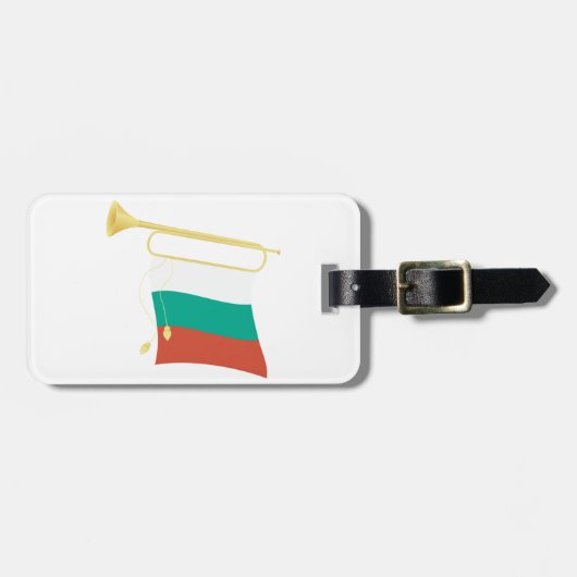 Bulgarian Flag and Bugle ラゲッジタグ (正面横)