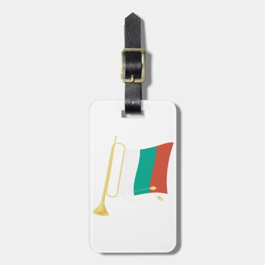 Bulgarian Flag and Bugle ラゲッジタグ (正面縦)