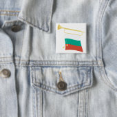 Bulgarian Flag and Bugle 缶バッジ (インサイチュ)