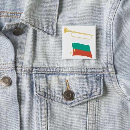 Bulgarian Flag and Bugle 缶バッジ (インサイチュ)