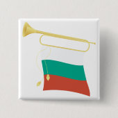 Bulgarian Flag and Bugle 缶バッジ (正面)