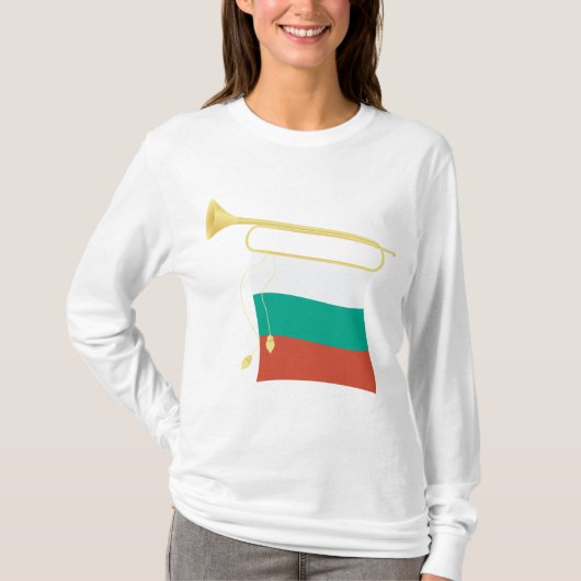 Bulgarian Flag and Bugle Tシャツ (正面)