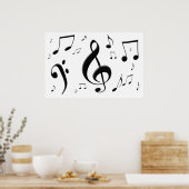 Bulging Music Notesポスター ポスター (キッチン)