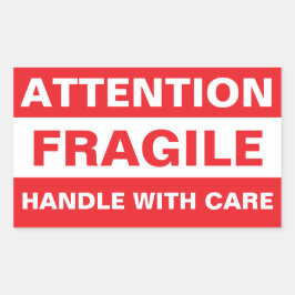 Bulk Attention Fragile Stickers (Handle with Care) 長方形シール