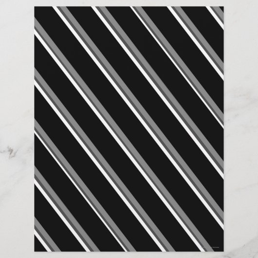 Bulk B&W Diagonal Stripes Scrapbook Pages チラシ (裏面)