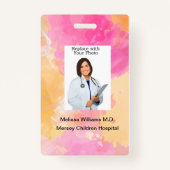 Bulk Childrens Hospital Staff写真IDバッジ バッジ (正面)