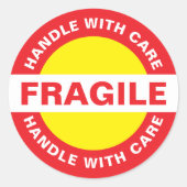 Bulk Fragile Stickers (Handle with Care) ラウンドシール (正面)