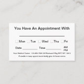 Bulk Officeアポイントメントリマインダー名刺 予約カード (正面)