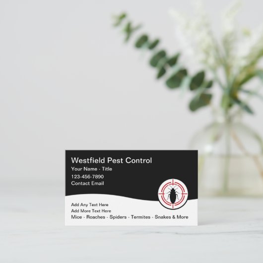 Bulk Pest Control Business Card Template 名刺 (スタンド正面)