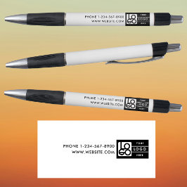 Bulk Simple Business Logo Custom Text Black White ボールペン