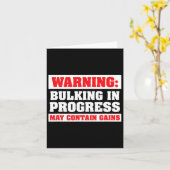 Bulking In Progress Funny Weight Lifting Bodybuild カード (黄色い花)