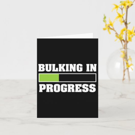Bulking In Progress Funny Weightlifting Bodybuildi カード (黄色い花)