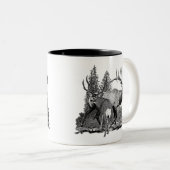 Bullおよび木びき台3 ツートーンマグカップ (正面右)