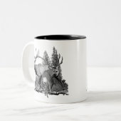 Bullおよび木びき台3 ツートーンマグカップ (正面左)