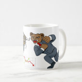 Bullくまの戦いの株式市場の漫画 コーヒーマグカップ (正面右)