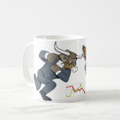 Bullくまの戦いの株式市場の漫画 コーヒーマグカップ (正面左)