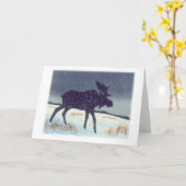 Bullのアメリカヘラジカの絵画 カード (黄色い花)