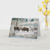 Bullのアメリカヘラジカの野性生物の芸術 カード (黄色い花)