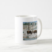 Bullのアメリカヘラジカの野性生物の芸術 コーヒーマグカップ (正面右)