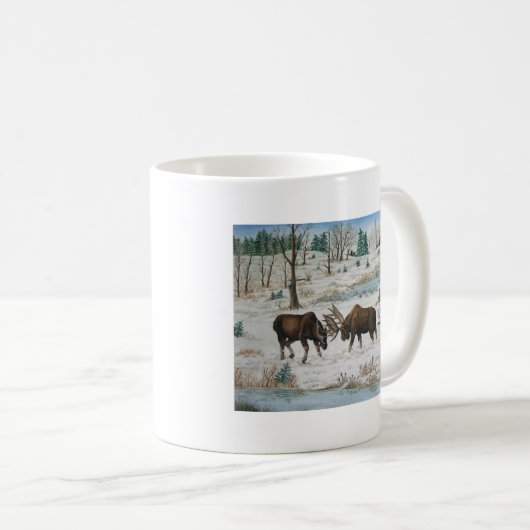 Bullのアメリカヘラジカの野性生物の芸術 コーヒーマグカップ (正面右)