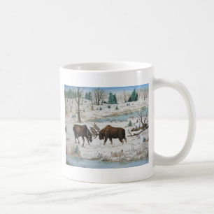 Bullのアメリカヘラジカの野性生物の芸術 コーヒーマグカップ